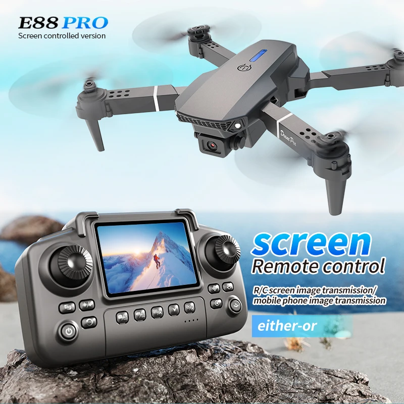 Drone Rc Bolide - Profesyonel E88 PRO Drone ekranlı 8K