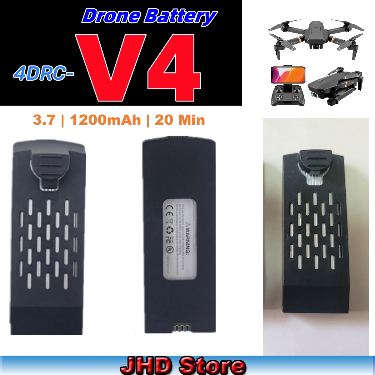Drone Rc V4 - JHD 44drc V4 pil için 3.7V