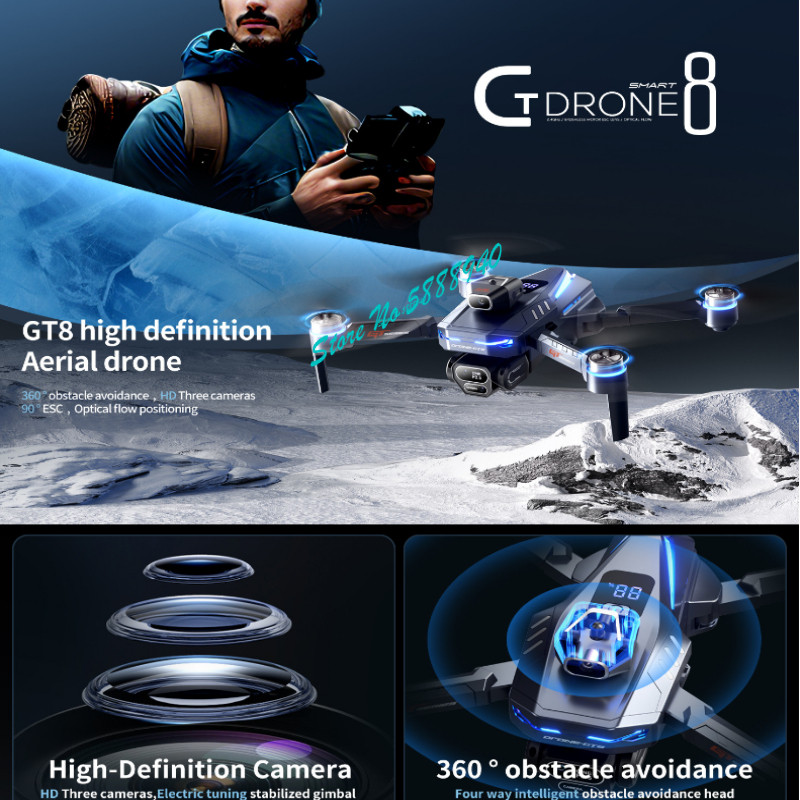 Drone Rc Fpv Manual - Fırçasız 8K ESC Üçlü Kamera WIFI