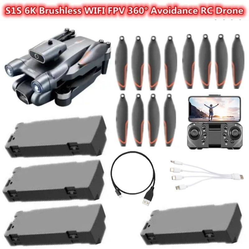 Drone Rc S1S - S1S 6K Fırçasız WIFI FPV 360