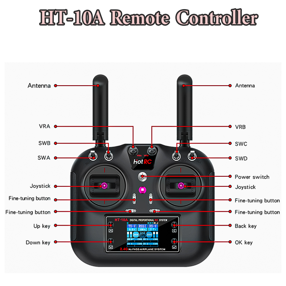 Hotrc HT-10A 2.4G 10CH Verici  - Drone And Car incelemesi ve fiyatı