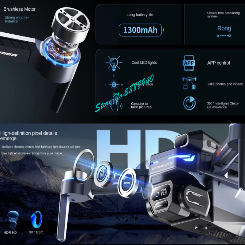 Fırçasız 8K ESC Üçlü Kamera WI - Drone Rc Fpv Manual incelemesi ve fiyatı